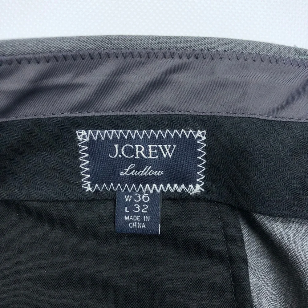 J Crew Ludlow Loro Piana Superfine Wool Dress Pants Mens 36x31 Charcoal Grey